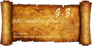 Gárgyán Zita névjegykártya